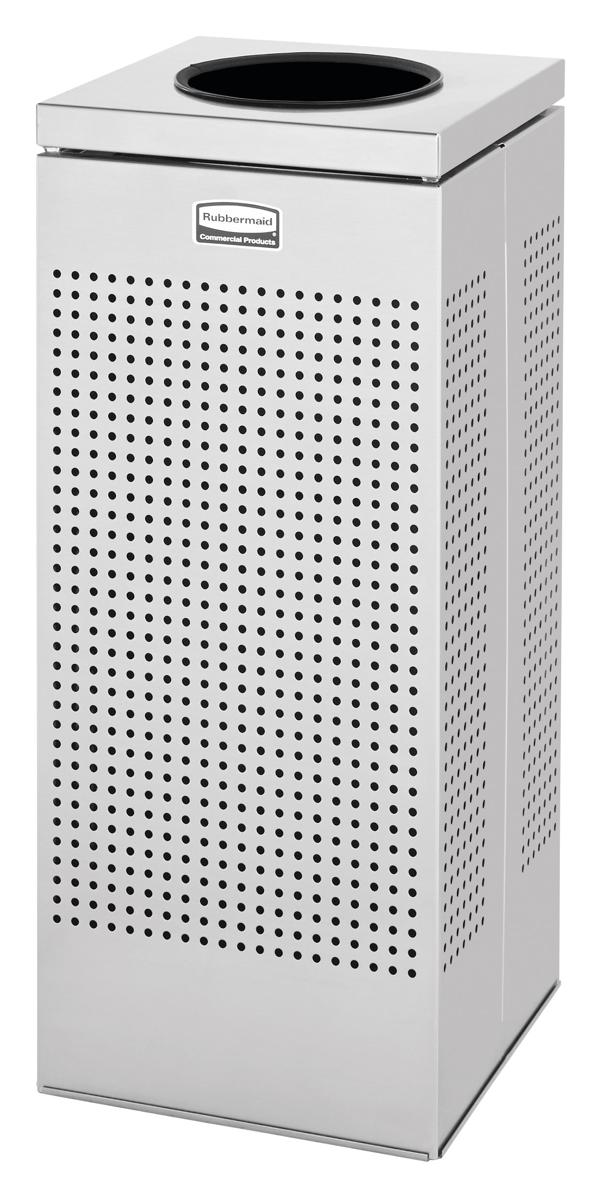 The sleek Silhouettes 10 Gallon FGSC10 Decorative Square Indoor Waste Container has a contemporary perforated pattern designed to seamlessly and beautifully blend with modern facilities and environments. High-quality materials and craftsmanship ensure containers can withstand the rigors of everyday use.