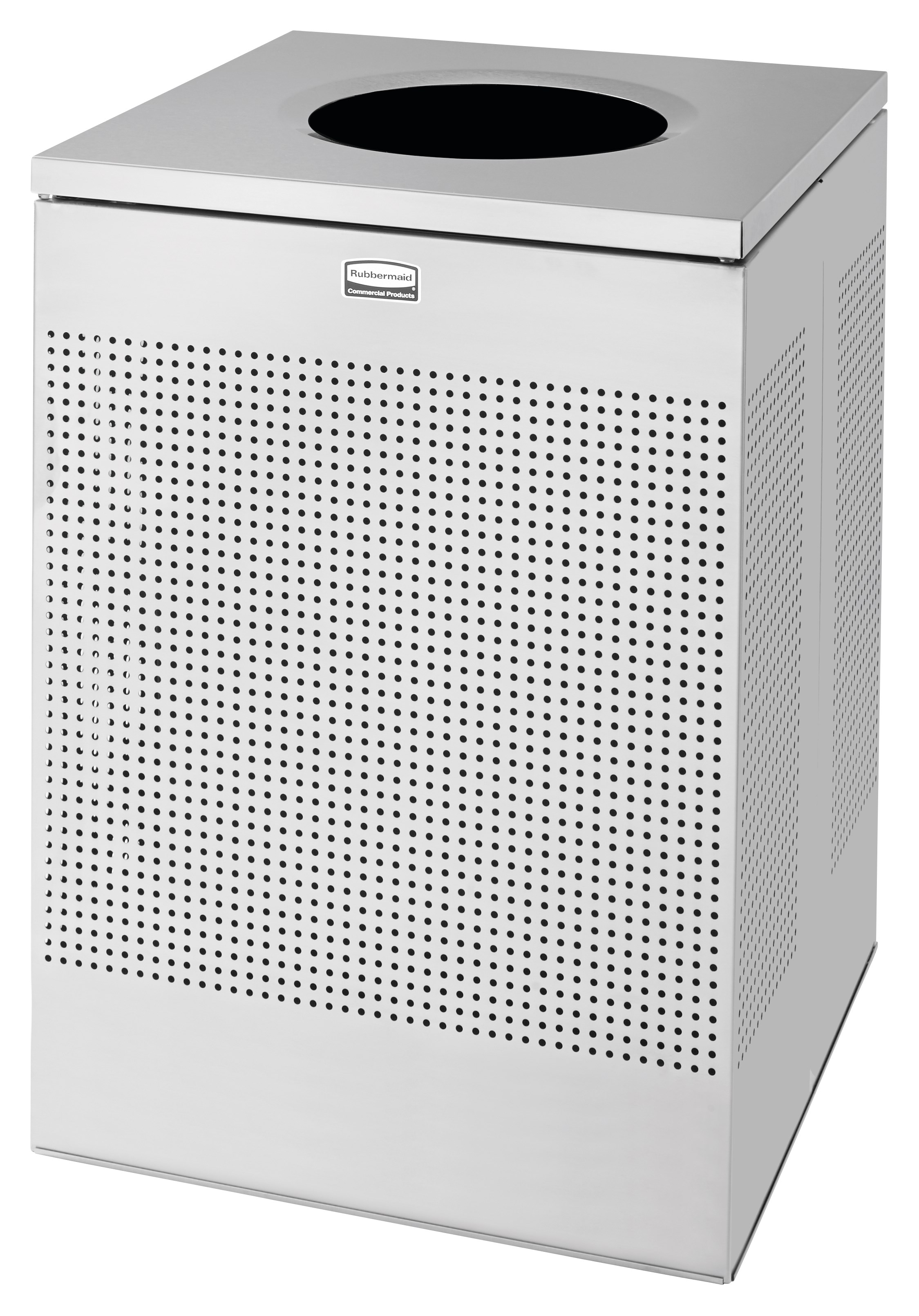 The sleek Silhouettes 50 Gallon FGSC22 Decorative Square Indoor Waste Container has a contemporary perforated pattern designed to seamlessly and beautifully blend with modern facilities and environments. High-quality materials and craftsmanship ensure containers can withstand the rigors of everyday use.