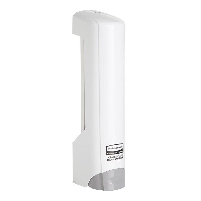The CrackleClean™ Dispenser is a manual, wall-mounted system that dispenses a foaming gel formula that crackles when dispensed, providing an interactive and engaging experience that encourages users to sanitize more frequently.