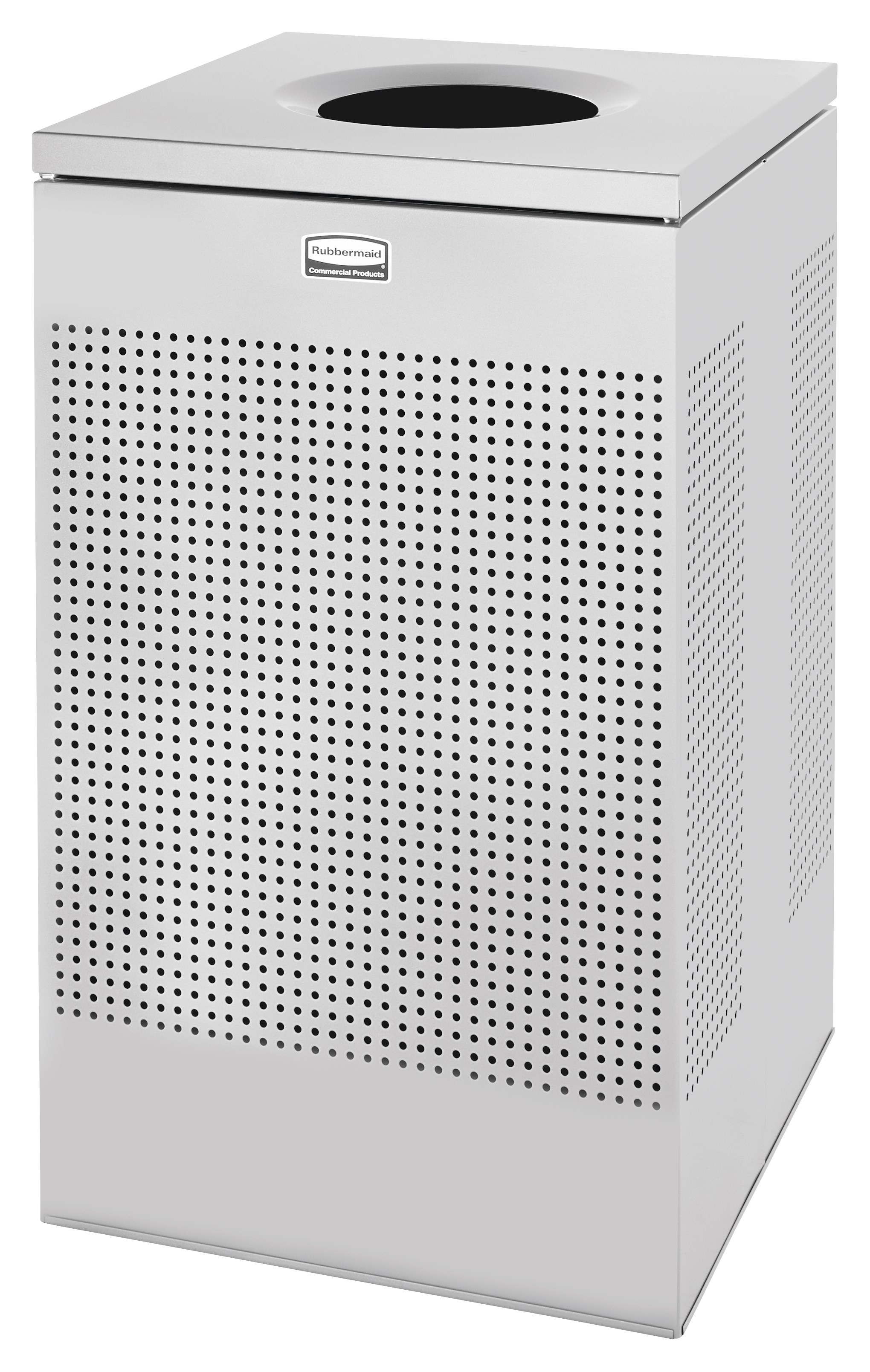 The sleek Silhouettes 20 Gallon FGSC18 Decorative Square Indoor Waste Container has a contemporary perforated pattern designed to seamlessly and beautifully blend with modern facilities and environments. High-quality materials and craftsmanship ensure containers can withstand the rigors of everyday use.