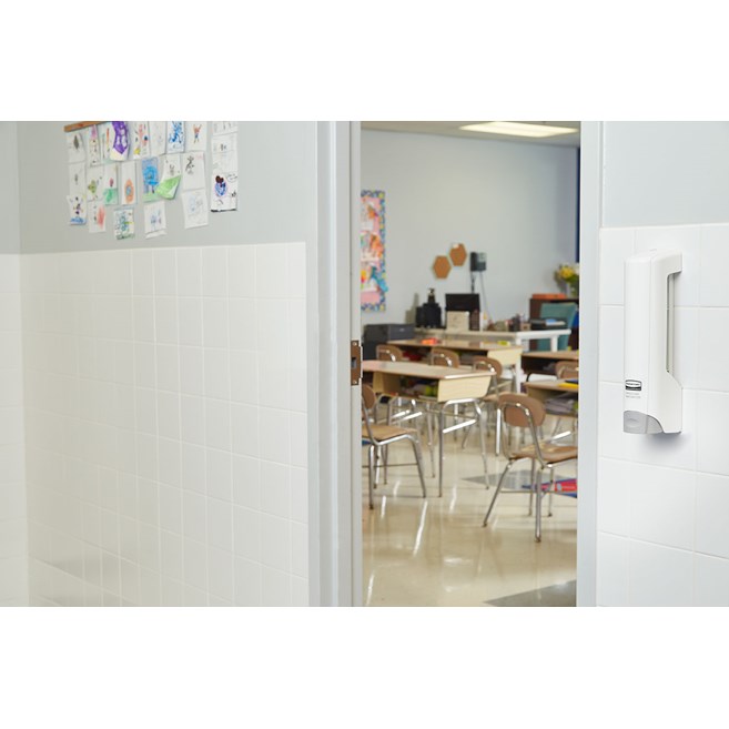 The CrackleClean™ Dispenser is a manual, wall-mounted system that dispenses a foaming gel formula that crackles when dispensed, providing an interactive and engaging experience that encourages users to sanitize more frequently.