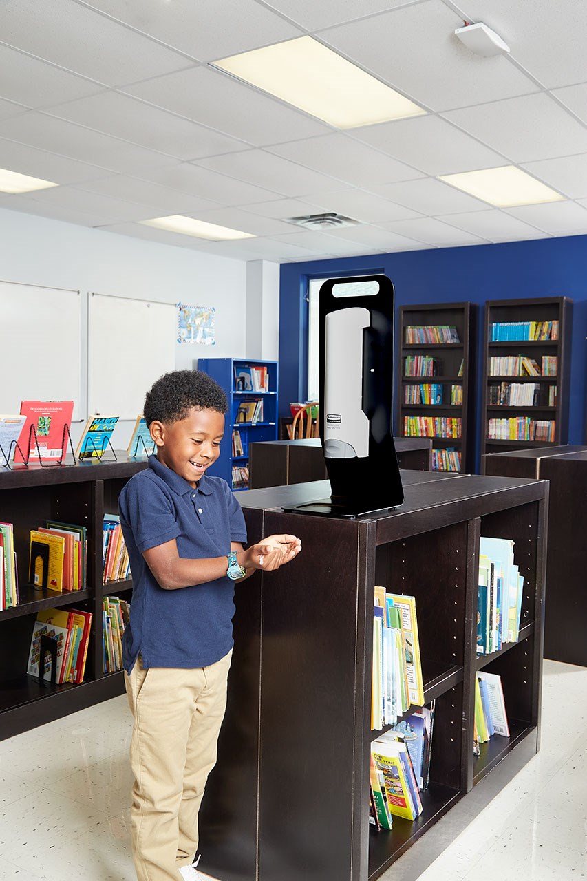 The CrackleClean™ Dispenser is a manual, wall-mounted system that dispenses a foaming gel formula that crackles when dispensed, providing an interactive and engaging experience that encourages users to sanitize more frequently.