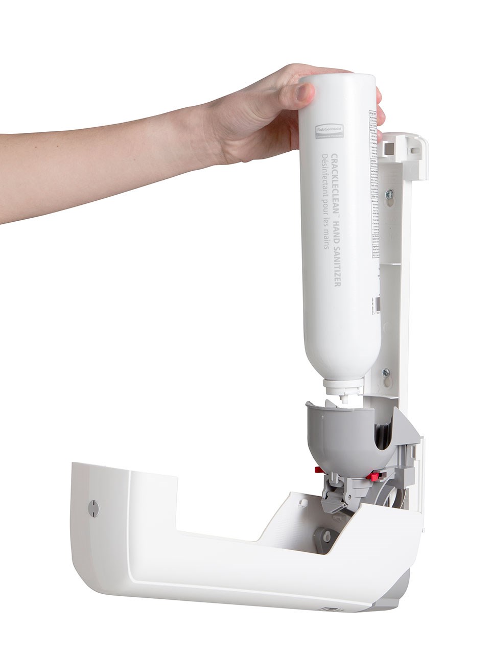 The CrackleClean™ Dispenser is a manual, wall-mounted system that dispenses a foaming gel formula that crackles when dispensed, providing an interactive and engaging experience that encourages users to sanitize more frequently.