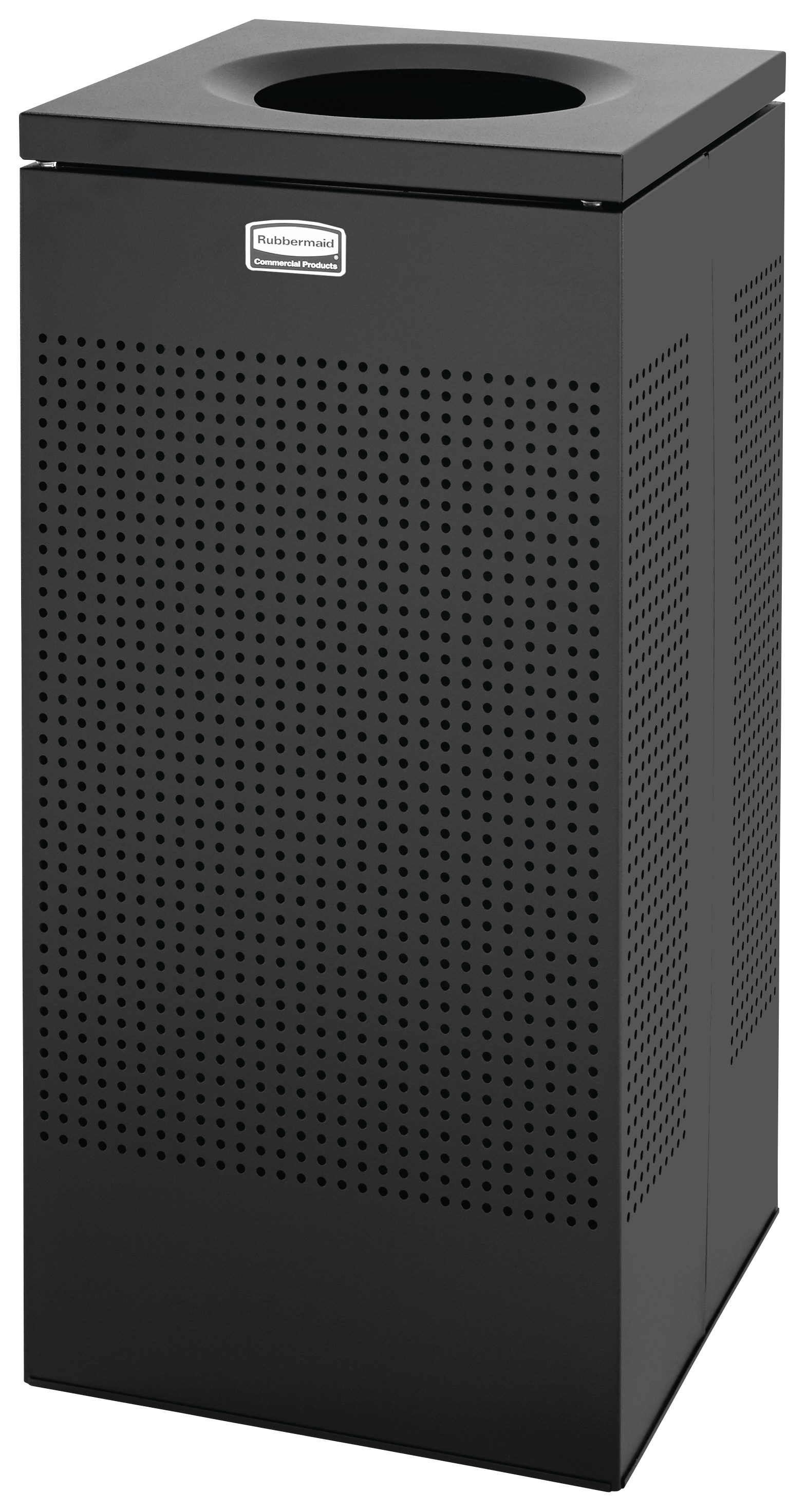 The sleek Silhouettes 24 Gallon FGSC14 Decorative Square Indoor Waste Container has a contemporary perforated pattern designed to seamlessly and beautifully blend with modern facilities and environments. High-quality materials and craftsmanship ensure containers can withstand the rigors of everyday use.