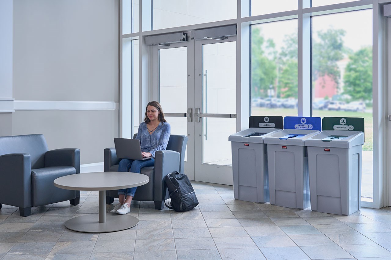 The Slim Jim® Recycling Station offers a front-of-house look with back-of-house functionality. It seamlessly connects with the 23G Slim Jim Recycling Station for a customizable recycling solution.