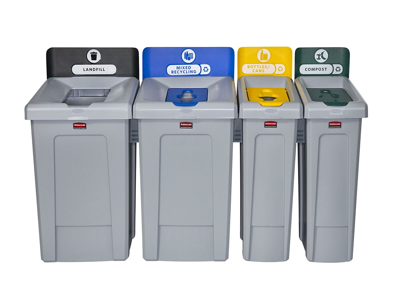 The Slim Jim® Recycling Station offers a front-of-house look with back-of-house functionality. It seamlessly connects with the 23G Slim Jim Recycling Station for a customizable recycling solution.