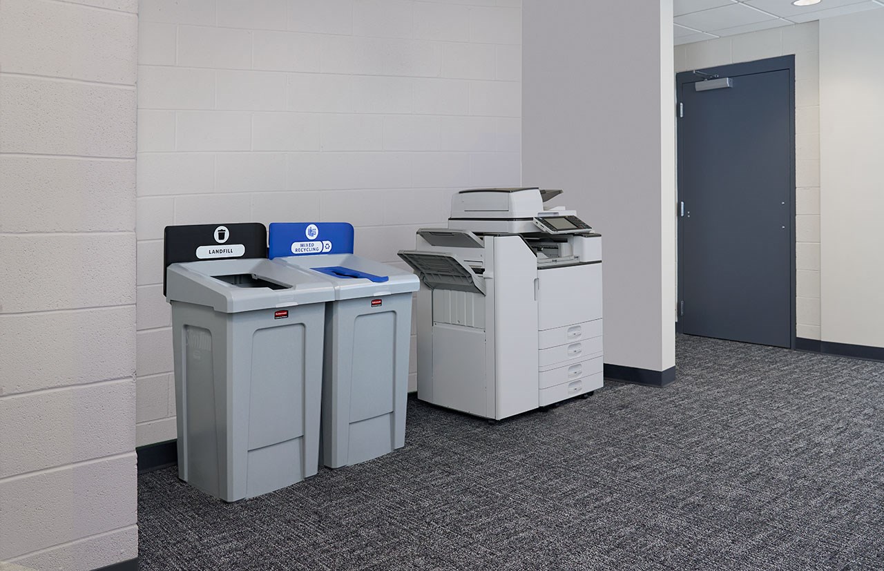 The Slim Jim® Recycling Station offers a front-of-house look with back-of-house functionality. It seamlessly connects with the 23G Slim Jim Recycling Station for a customizable recycling solution.