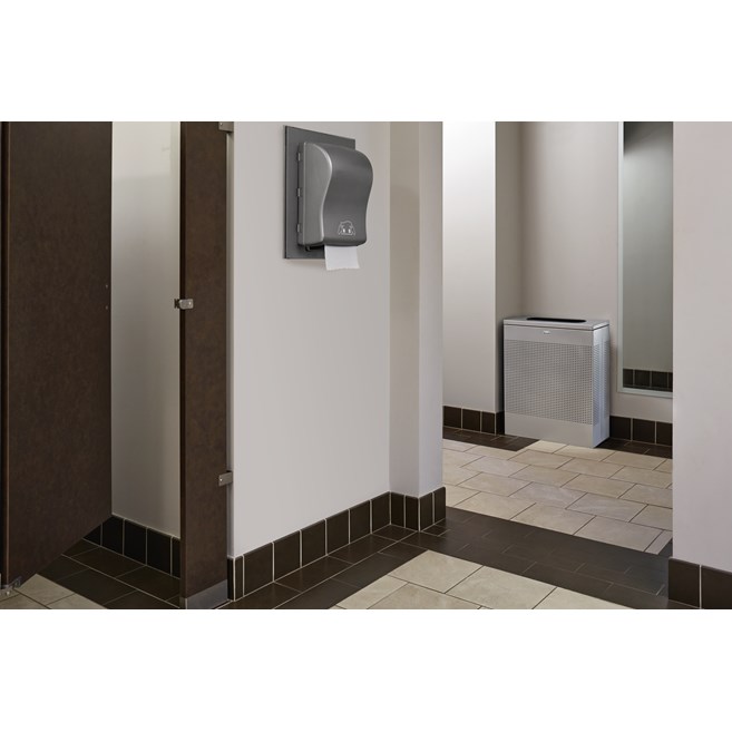 The sleek Silhouettes 13 Gallon FGSR14 Decorative Rectangle Indoor Waste Container has a contemporary perforated pattern designed to seamlessly and beautifully blend with modern facilities and environments. High-quality materials and craftsmanship ensure containers can withstand the rigors of everyday use.