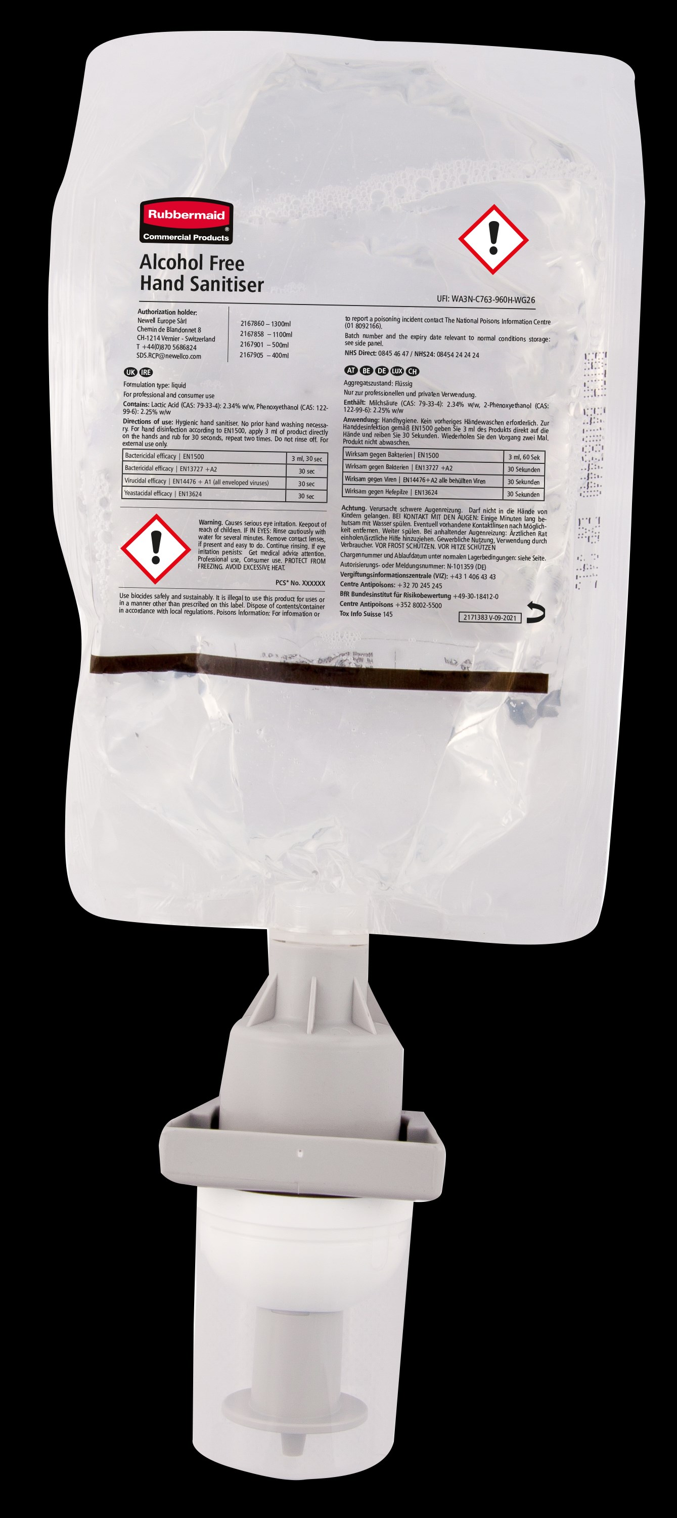 Alcohol-free hand rub ideal for use in high traffic environments