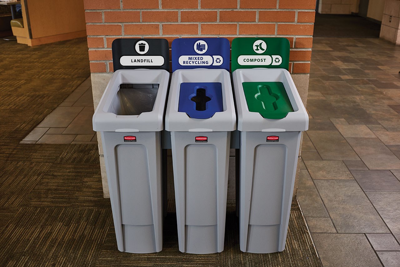 The Slim Jim® Recycling Station offers a front-of-house look with back-of-house functionality. It seamlessly connects with the 33G Slim Jim Recycling Station for a customizable recycling solution.