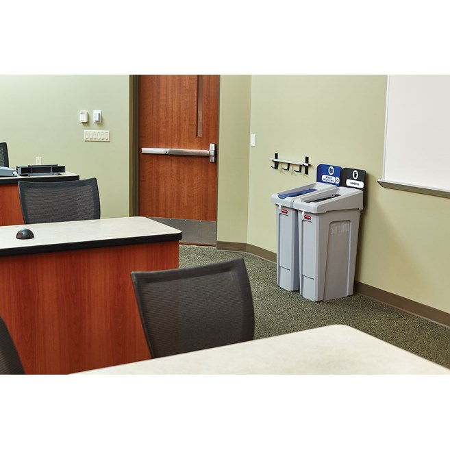 The Slim Jim® Recycling Station offers a front-of-house look with back-of-house functionality. It seamlessly connects with the 33G Slim Jim Recycling Station for a customizable recycling solution.