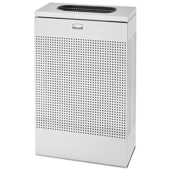 The sleek Silhouettes 13 Gallon FGSR14 Decorative Rectangle Indoor Waste Container has a contemporary perforated pattern designed to seamlessly and beautifully blend with modern facilities and environments. High-quality materials and craftsmanship ensure containers can withstand the rigors of everyday use.