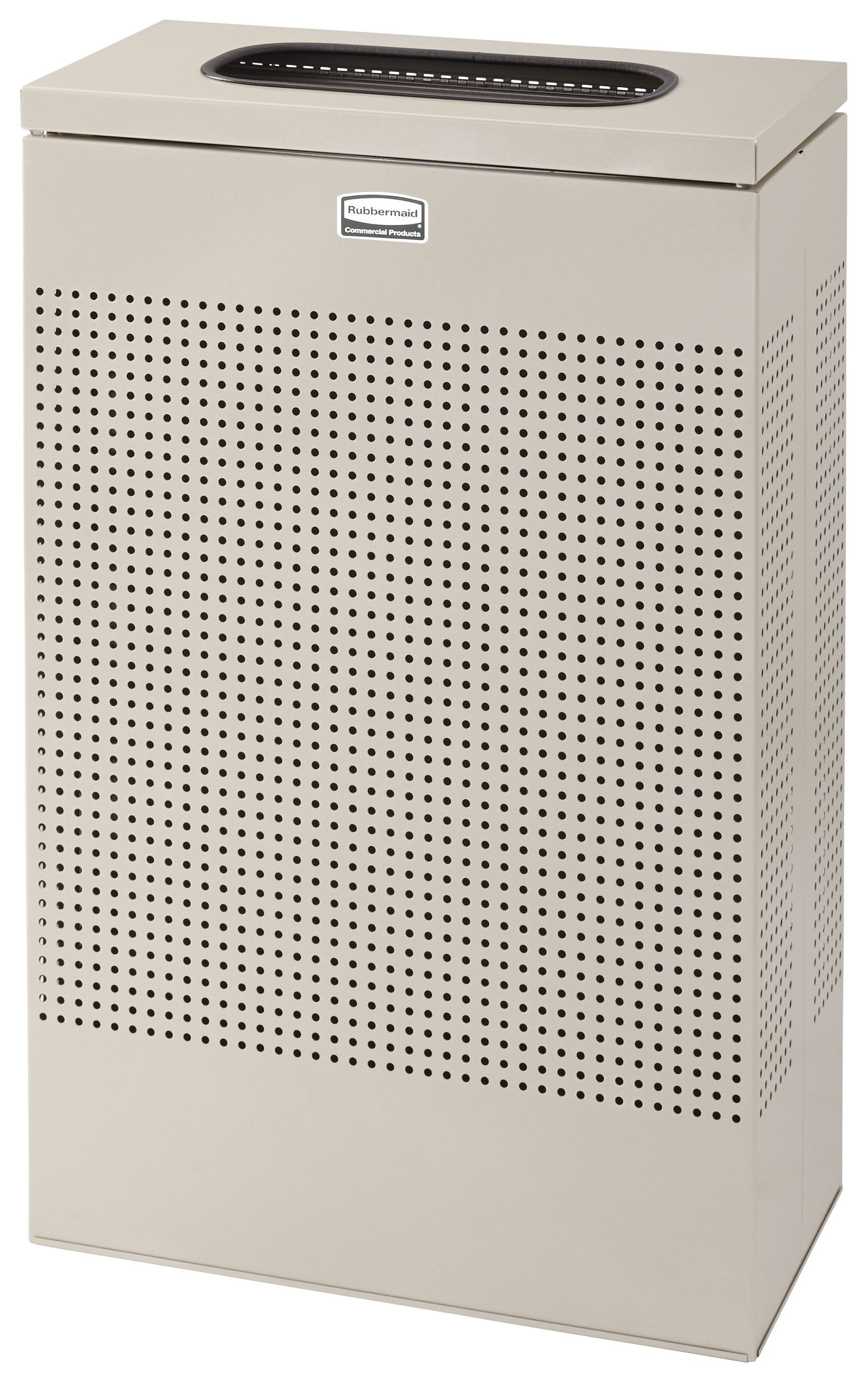 The sleek Silhouettes 25 Gallon FGSR14 Decorative Rectangle Indoor Waste Container has a contemporary perforated pattern designed to seamlessly and beautifully blend with modern facilities and environments. High-quality materials and craftsmanship ensure containers can withstand the rigors of everyday use.