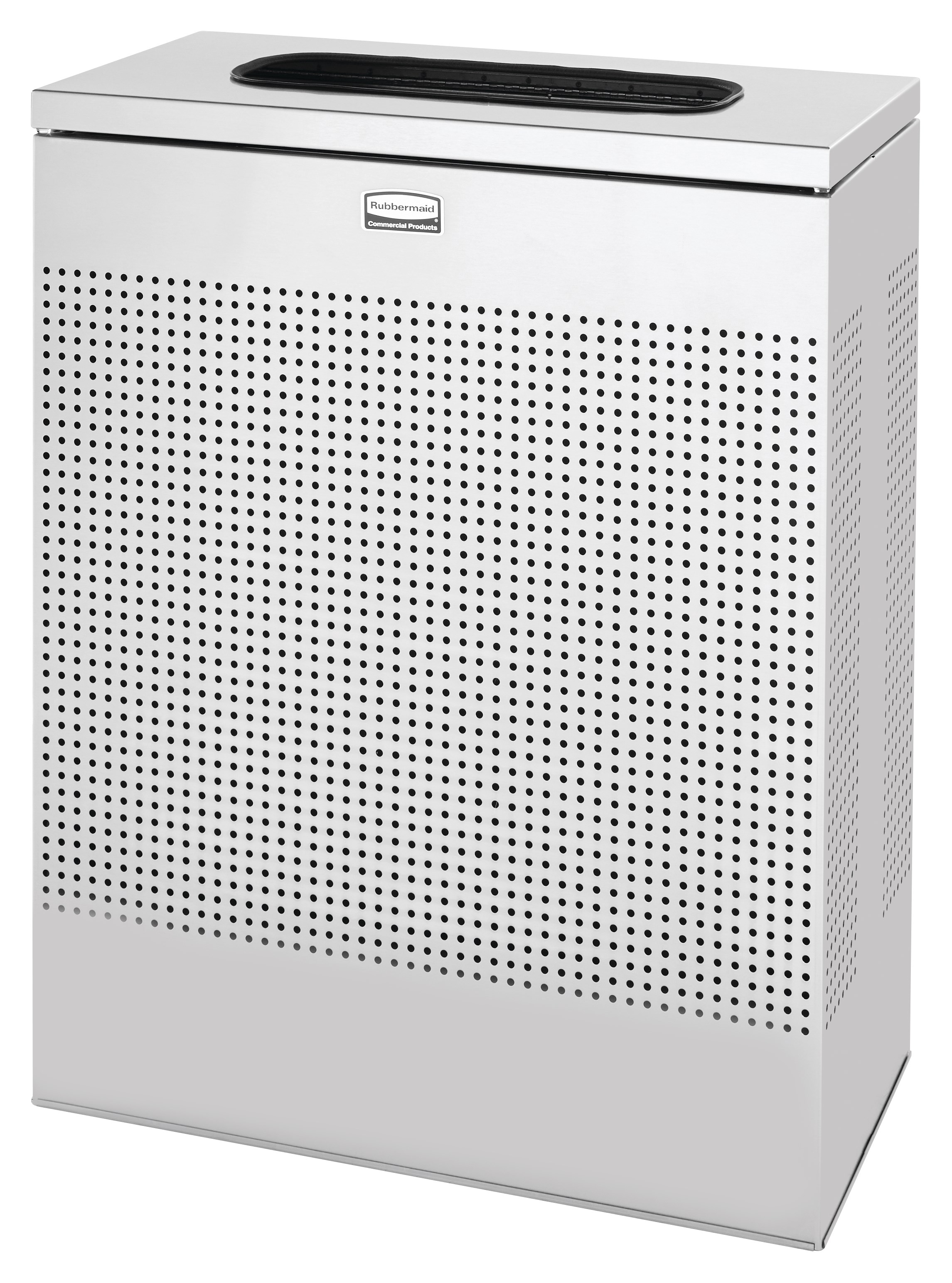 The sleek Silhouettes 40 Gallon FGSR18 Decorative Rectangle Indoor Waste Container has a contemporary perforated pattern designed to seamlessly and beautifully blend with modern facilities and environments. High-quality materials and craftsmanship ensure containers can withstand the rigors of everyday use.