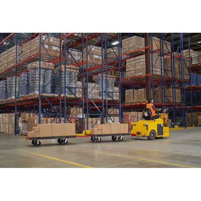 The Towable Platform Truck is ideal for moving multiple heavy oversized loads throughout a facility with up to a 2,500 lb. capacity.