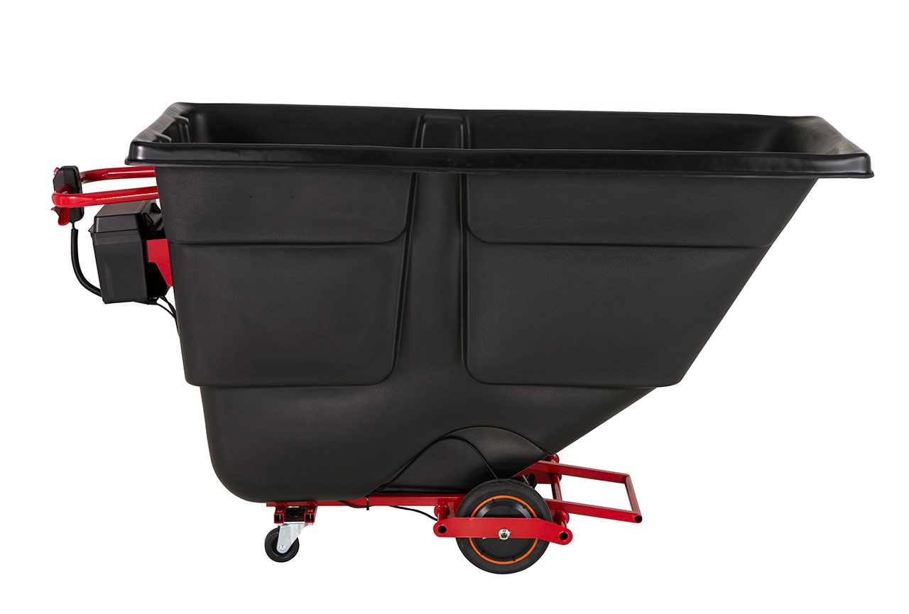 The Motorized Rotomolded Tilt Truck, boosted by PROPWR™ batteries, is ideal for users who want the benefits of using cordless motorized power for moving heavy loads and reducing user strain.