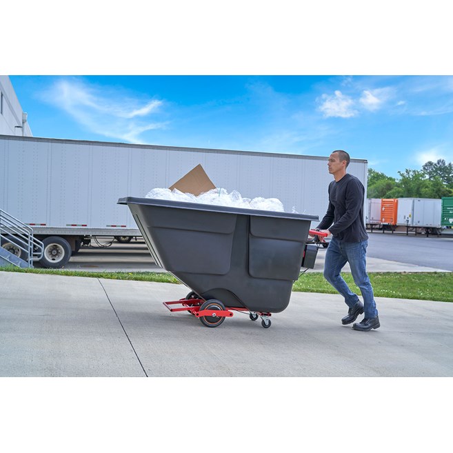 The Motorized Rotomolded Tilt Truck, boosted by PROPWR™ batteries, is ideal for users who want the benefits of using cordless motorized power for moving heavy loads and reducing user strain.