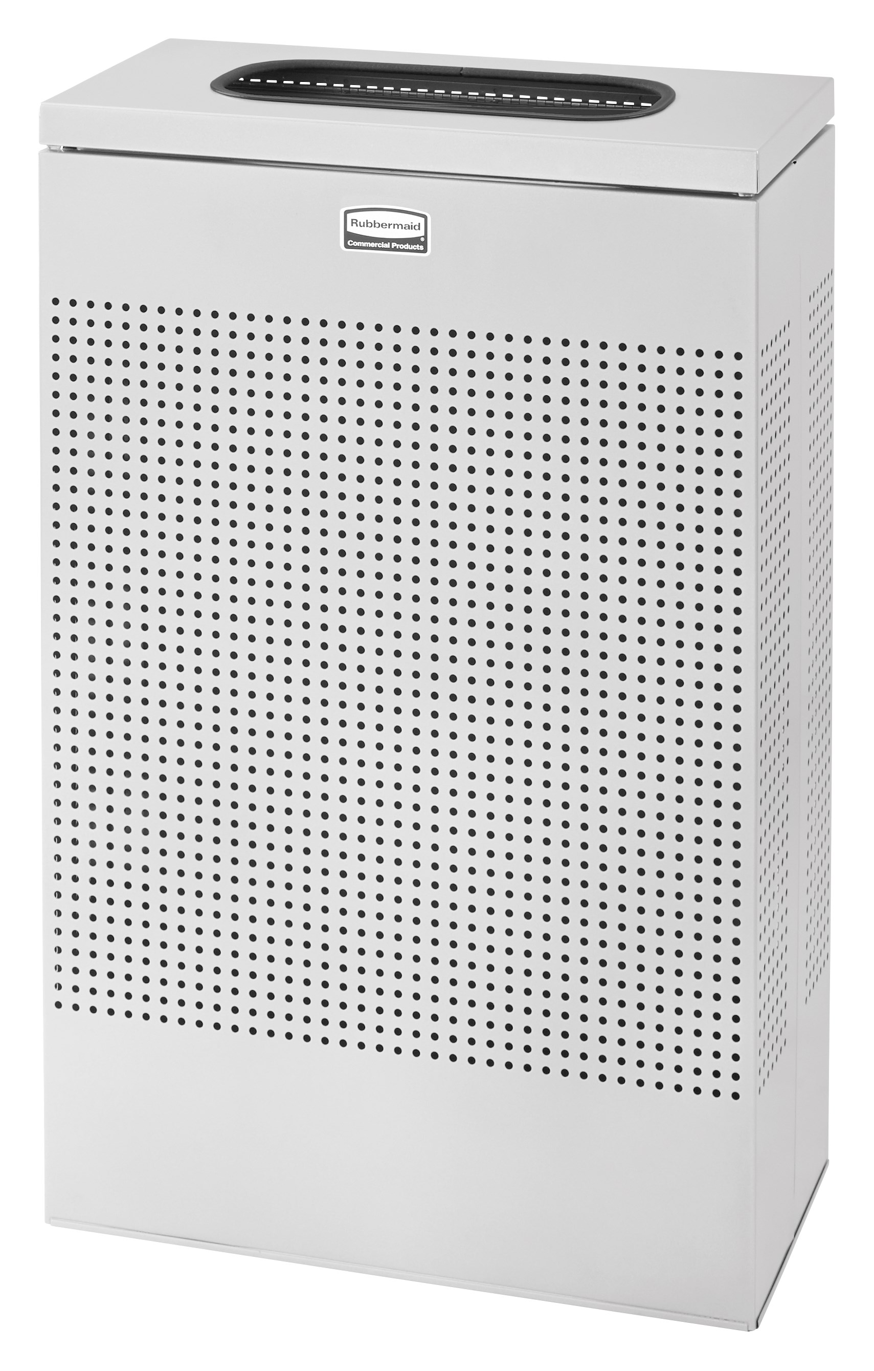 The sleek Silhouettes 25 Gallon FGSR14 Decorative Rectangle Indoor Waste Container has a contemporary perforated pattern designed to seamlessly and beautifully blend with modern facilities and environments. High-quality materials and craftsmanship ensure containers can withstand the rigors of everyday use.