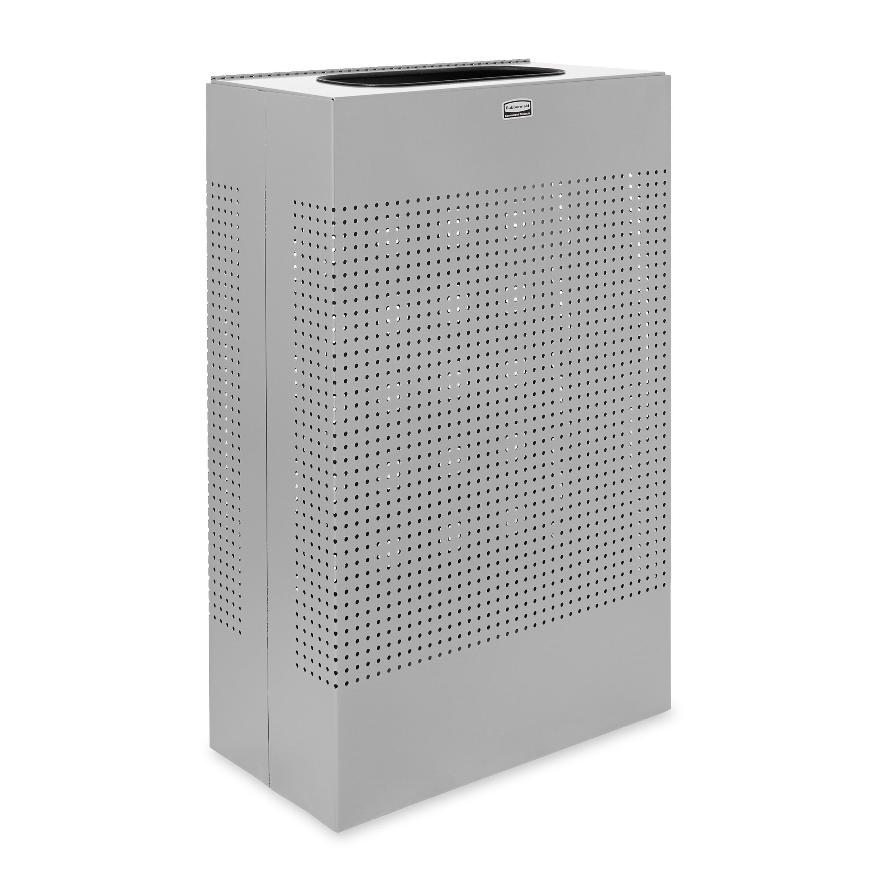 The sleek Silhouettes 25 Gallon FGSR14 Decorative Rectangle Indoor Waste Container has a contemporary perforated pattern designed to seamlessly and beautifully blend with modern facilities and environments. High-quality materials and craftsmanship ensure containers can withstand the rigors of everyday use.