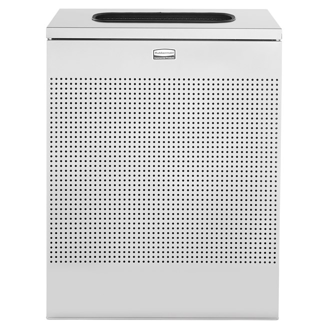 The sleek Silhouettes 40 Gallon FGSR18 Decorative Rectangle Indoor Waste Container has a contemporary perforated pattern designed to seamlessly and beautifully blend with modern facilities and environments. High-quality materials and craftsmanship ensure containers can withstand the rigors of everyday use.