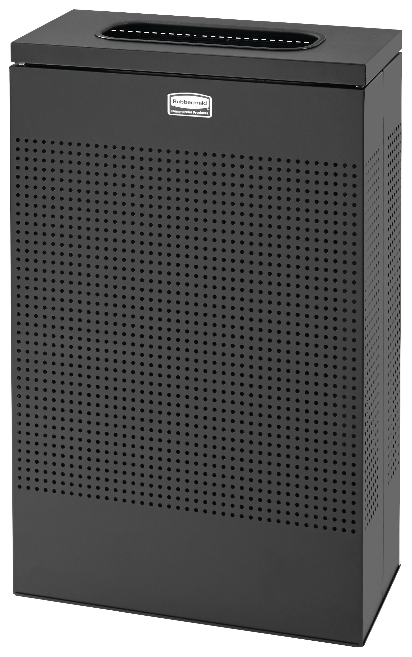 The sleek Silhouettes 25 Gallon FGSR14 Decorative Rectangle Indoor Waste Container has a contemporary perforated pattern designed to seamlessly and beautifully blend with modern facilities and environments. High-quality materials and craftsmanship ensure containers can withstand the rigors of everyday use.