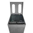 The sleek Silhouettes 34 Gallon Dual Stream Square Indoor Waste Container has a contemporary perforated pattern designed to seamlessly and beautifully blend with modern facilities and environments. Dual stream design includes two metal liners for improved waste diversion.