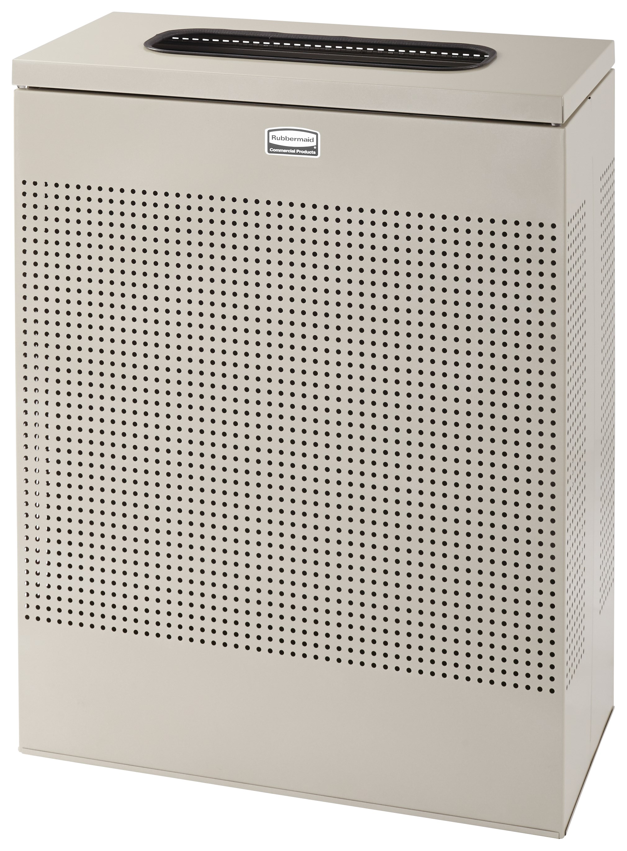 The sleek Silhouettes 22.5 Gallon FGSR18 Decorative Rectangle Indoor Waste Container has a contemporary perforated pattern designed to seamlessly and beautifully blend with modern facilities and environments. High-quality materials and craftsmanship ensure containers can withstand the rigors of everyday use.