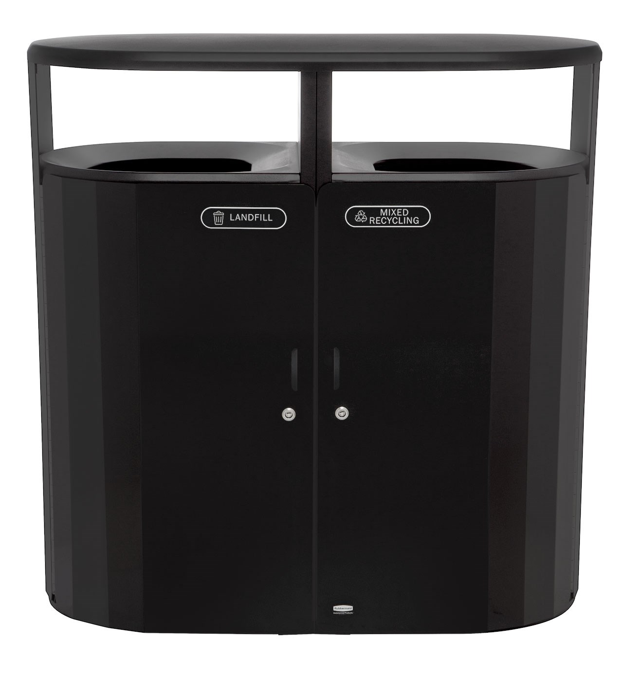 The Resist® Dual Stream Waste & Recycling Container is designed to maintain high-quality aesthetics under the most extreme outdoor conditions. Proprietary fan design resists up to 500lbs. of sustained blunt force.