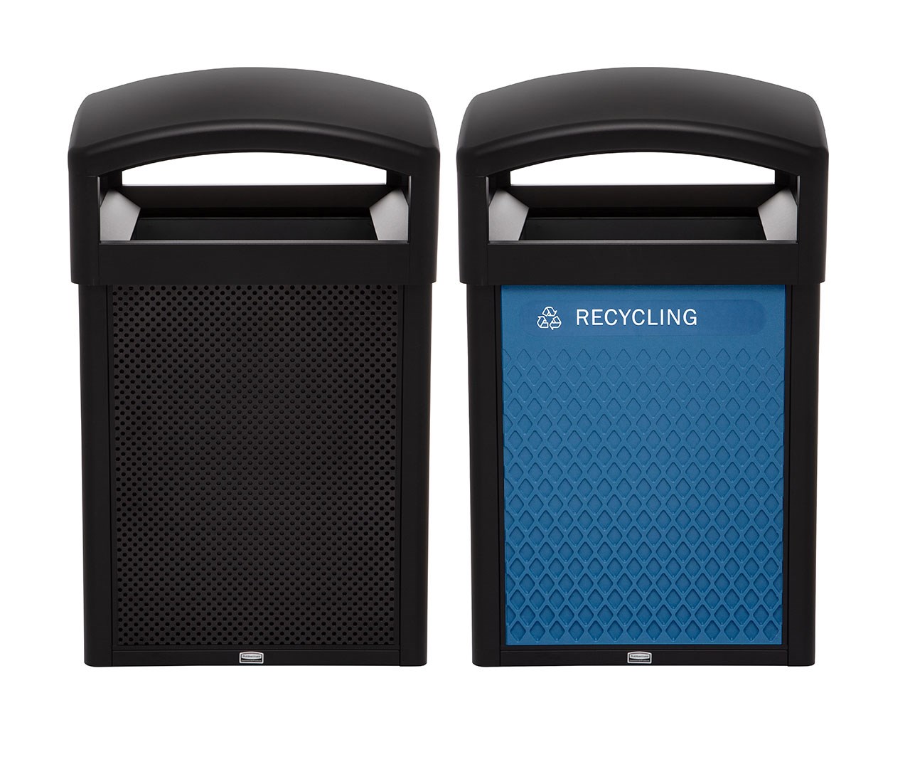 Tấm kim loại trang trí cỡ trung kết hợp với Thùng chứa Landmark Series 35 Gal (bán riêng) hoặc Thùng chứa Tailor™ 41 Gal (bán riêng) để tạo ra giải pháp xử lý chất thải có thể tùy chỉnh.