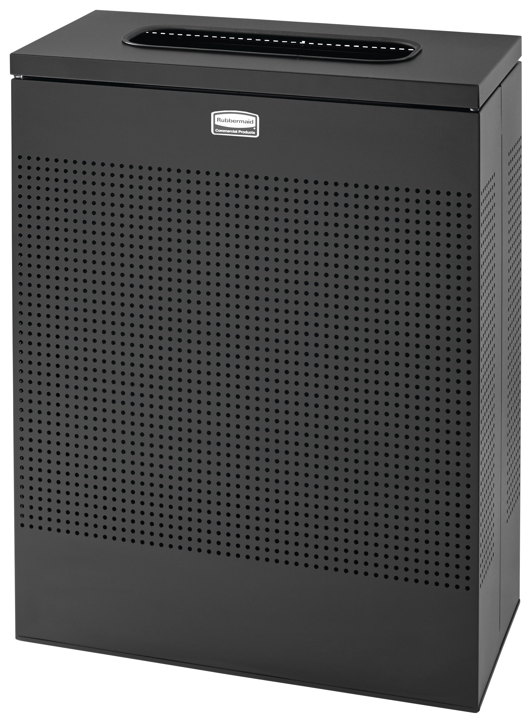 The sleek Silhouettes 40 Gallon FGSR18 Decorative Rectangle Indoor Waste Container has a contemporary perforated pattern designed to seamlessly and beautifully blend with modern facilities and environments. High-quality materials and craftsmanship ensure containers can withstand the rigors of everyday use.