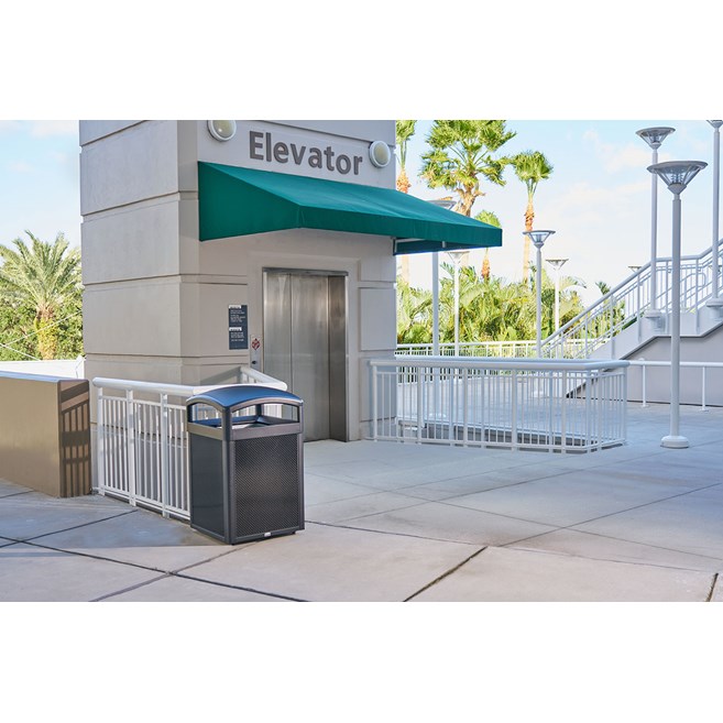 The Medium Decorative Metal Panels pair with the 35 Gal Landmark Series Containers (sold separately) or 41 Gal Tailor™ Container (sold separately) for a customizable waste solution.