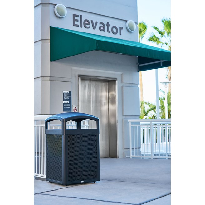 The Medium Decorative Metal Panels pair with the 35 Gal Landmark Series Containers (sold separately) or 41 Gal Tailor™ Container (sold separately) for a customizable waste solution.