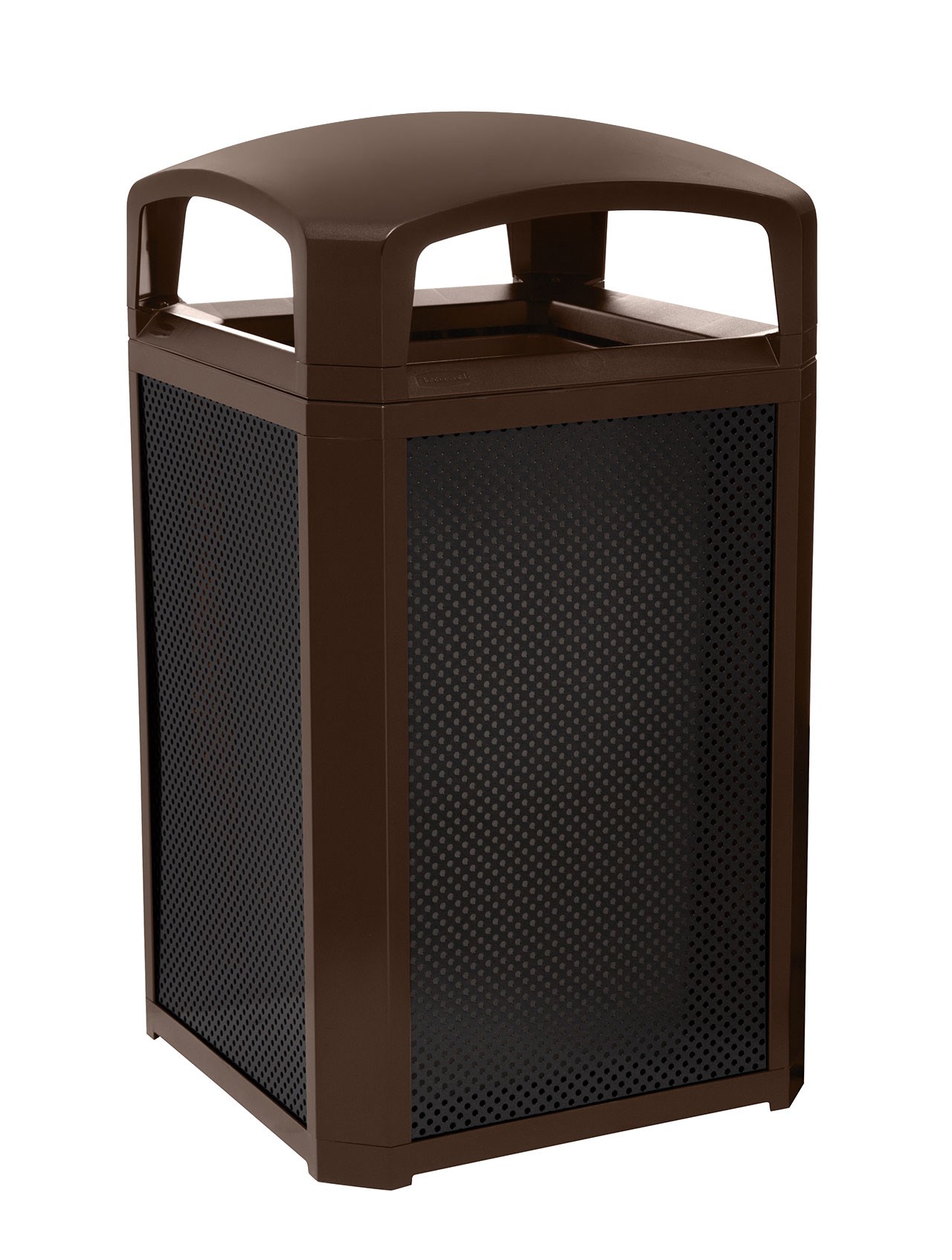 Landmark Series® Containers with Domed Top are the ideal solution for high-volume outdoor waste collection. Easy-to-service design features a hinged top with a stay-open strap to access rigid liner for quick waste removal.