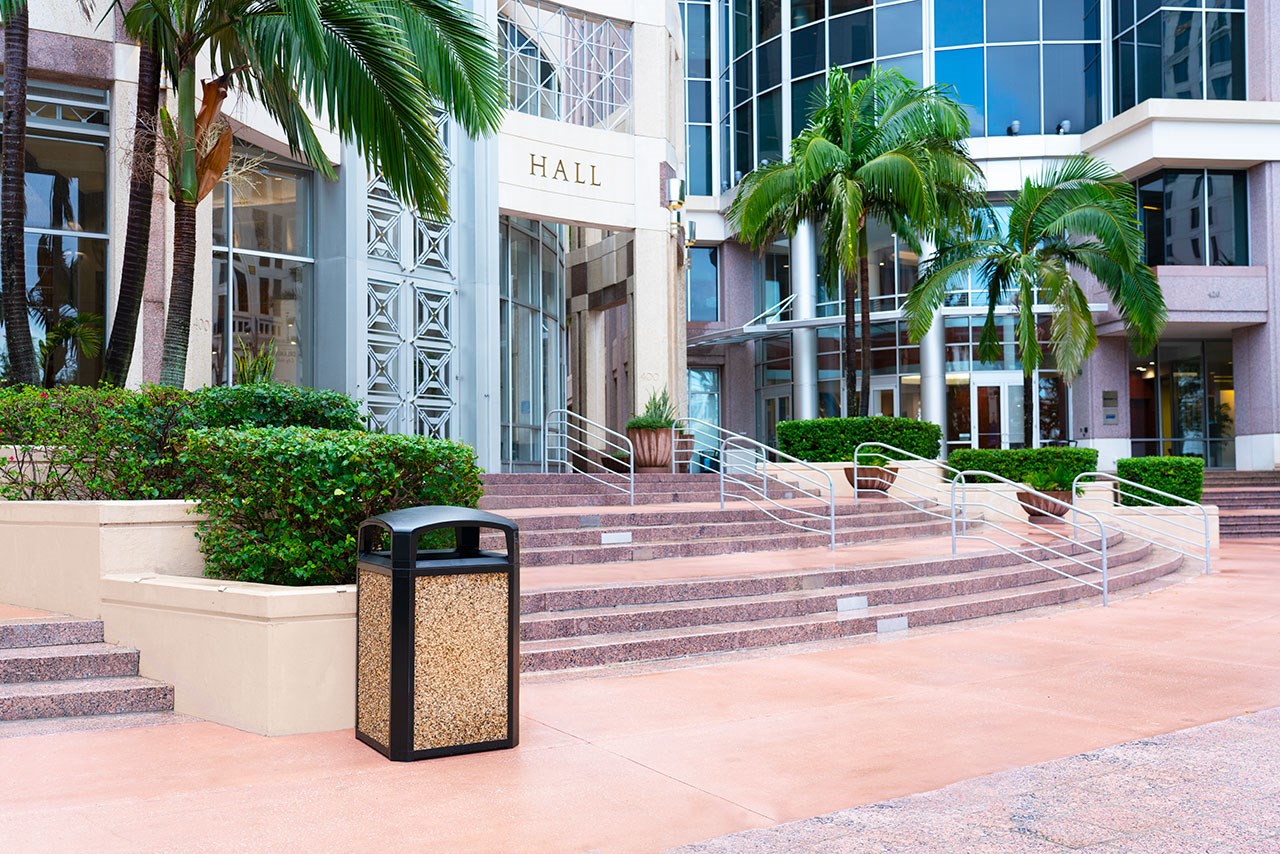 Pair the River Rock decorative stone panels with 50 Gal Landmark Series® Classic Container (sold separately) to add final touch creating an attractive receptacle.