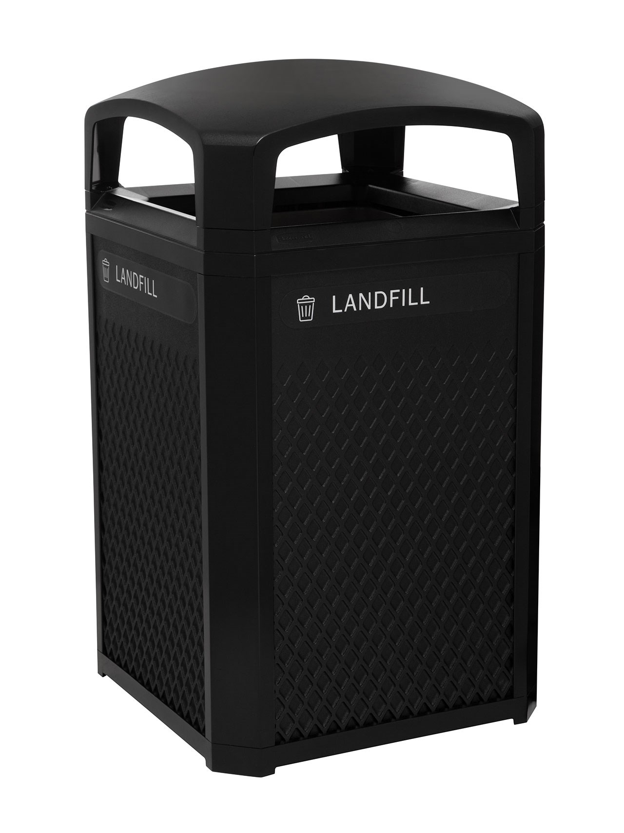 Landmark Series® Containers are the ideal solution for high-volume outdoor waste collection. Easy-to-service design features a hinged top with a stay-open strap to access rigid liner for quick waste removal.