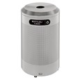 The sleek Silhouettes 26 Gallon FGDRR24 Decorative Round Indoor Recycling Container has a contemporary perforated pattern designed to seamlessly and beautifully blend with modern facilities and environments.