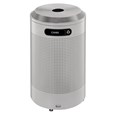 The sleek Silhouettes 26 Gallon FGDRR24 Decorative Round Indoor Recycling Container has a contemporary perforated pattern designed to seamlessly and beautifully blend with modern facilities and environments.