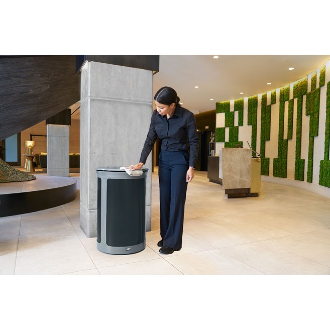 The Enhance™ series provides premium waste receptacles that complement the décor of any upscale property.