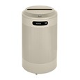 The sleek Silhouettes 26 Gallon FGDRR24 Decorative Round Indoor Recycling Container has a contemporary perforated pattern designed to seamlessly and beautifully blend with modern facilities and environments.