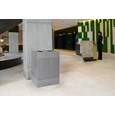 The sleek Silhouettes 34 Gallon Dual Stream Square Indoor Waste Container has a contemporary perforated pattern designed to seamlessly and beautifully blend with modern facilities and environments. Dual stream design includes two metal liners for improved waste diversion.