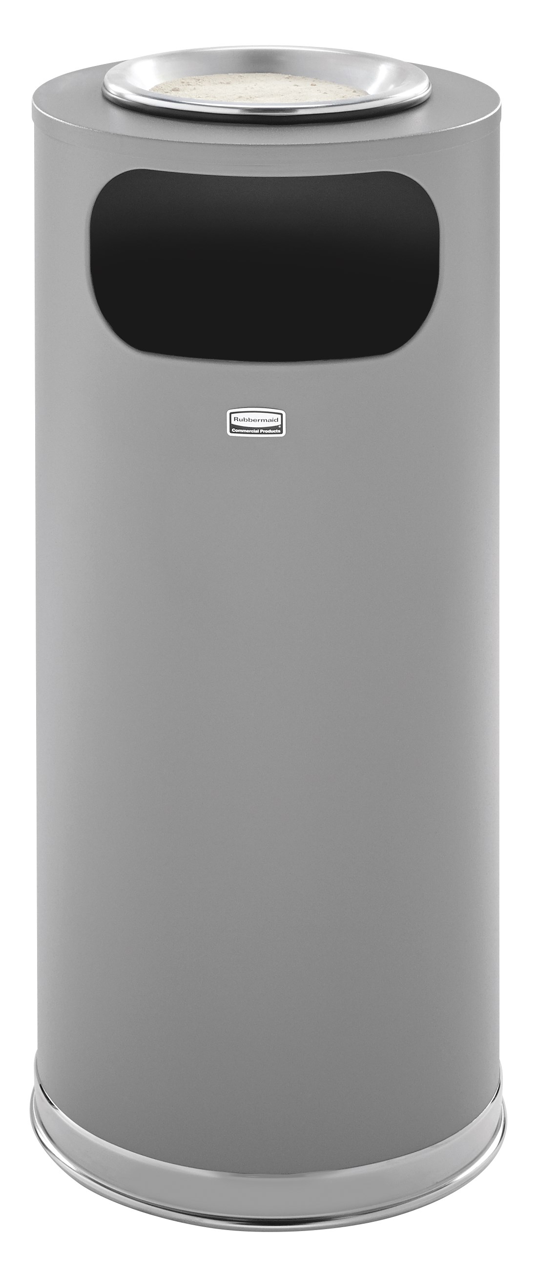 The Metallic Series 15 Gallon FGSO17SU Indoor Waste Container has a sleek design that blends nicely with upscale interiors.