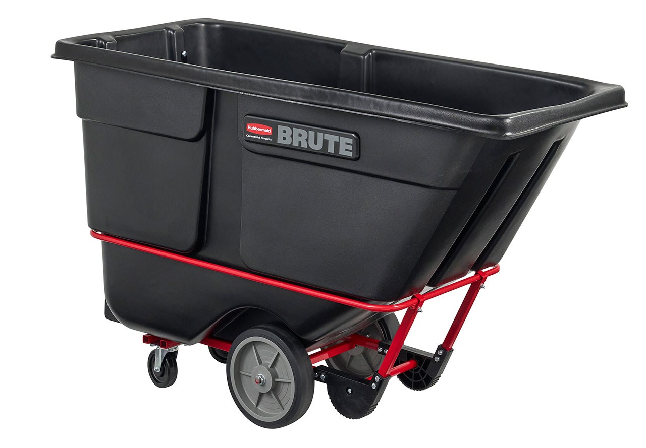 BRUTE Rotomolded Tilt Truck, Heavy Duty, 1 Cubic Yard, Black