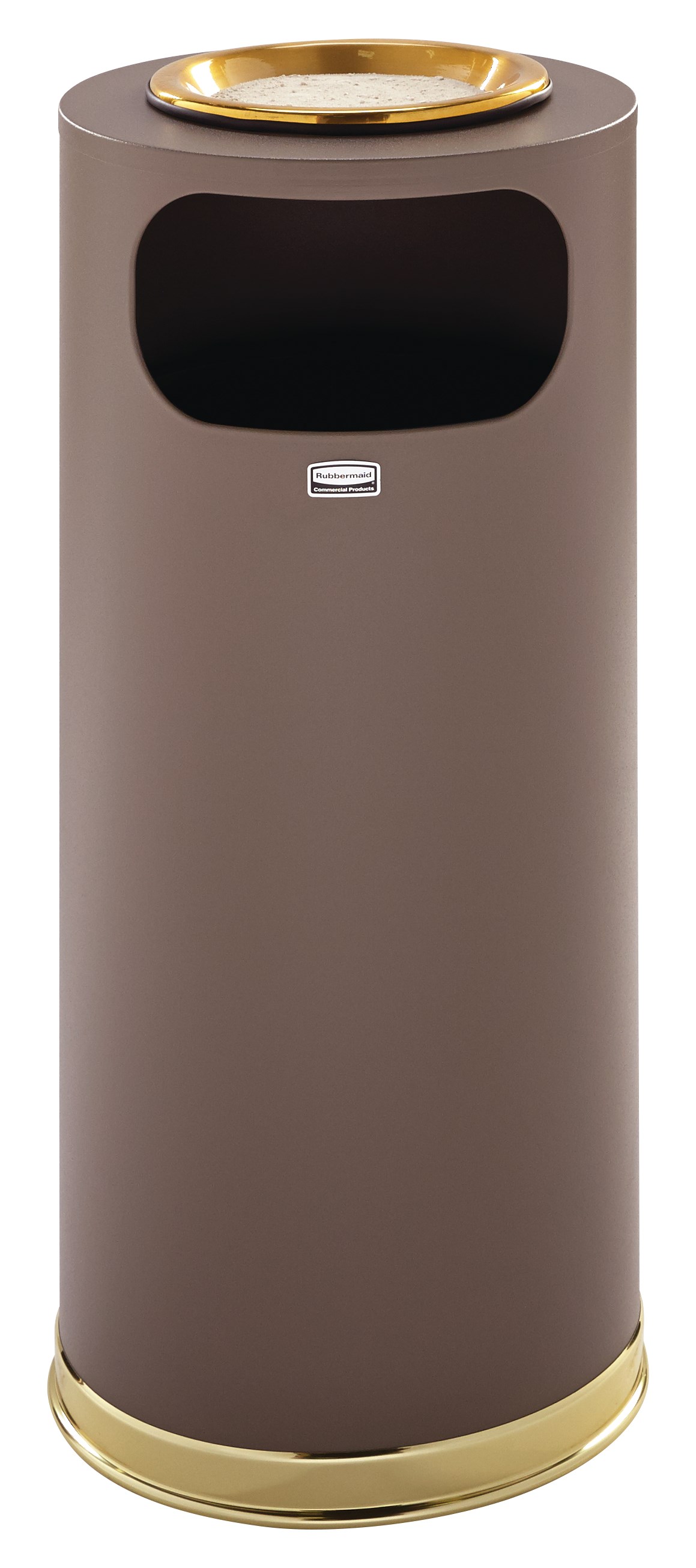 The Metallic Series 15 Gallon FGSO17SU Indoor Waste Container has a sleek design that blends nicely with upscale interiors.
