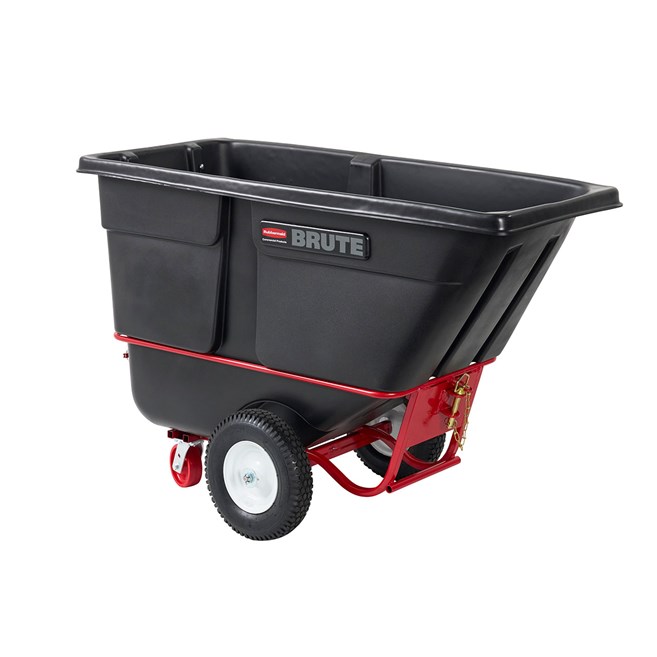 towable farm waste tilt cart with towing connection