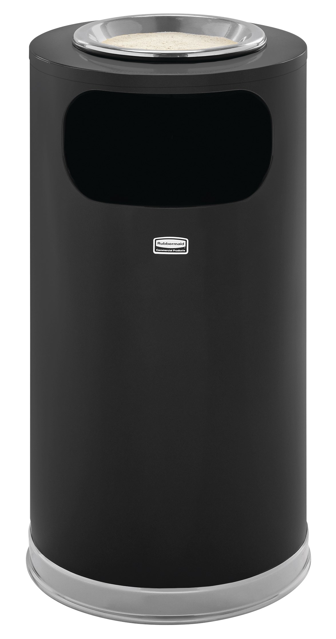 The Metallic Series 12 Gallon FGSO16SU Indoor Waste Container has a sleek design that blends nicely with upscale interiors.