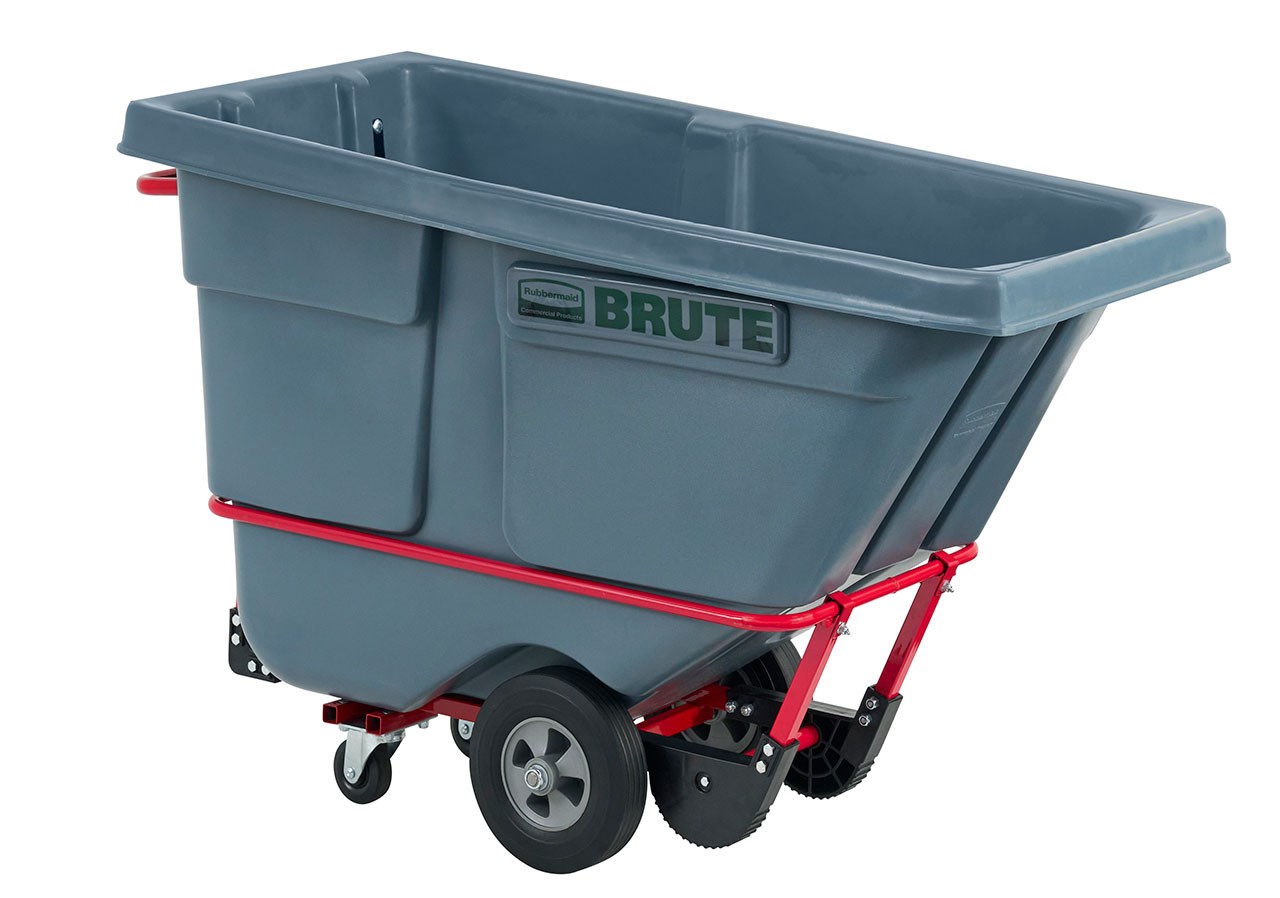 BRUTE Rotomolded Tilt Truck, Standard Duty, 1/2 Cubic Yard, Gray