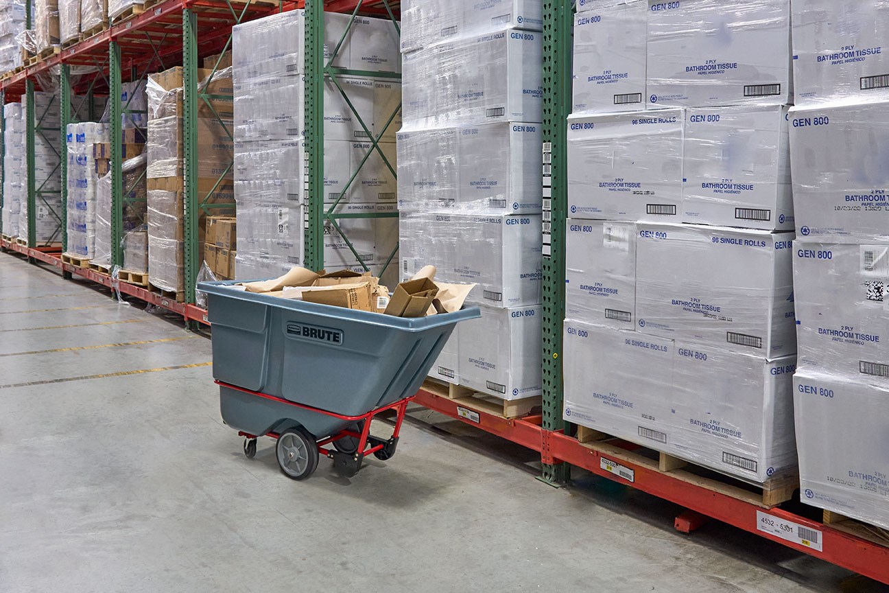 The BRUTE Heavy-Duty Tilt Truck has industrial strength construction and can transport heavy loads up to 2,100 lbs. with ease.