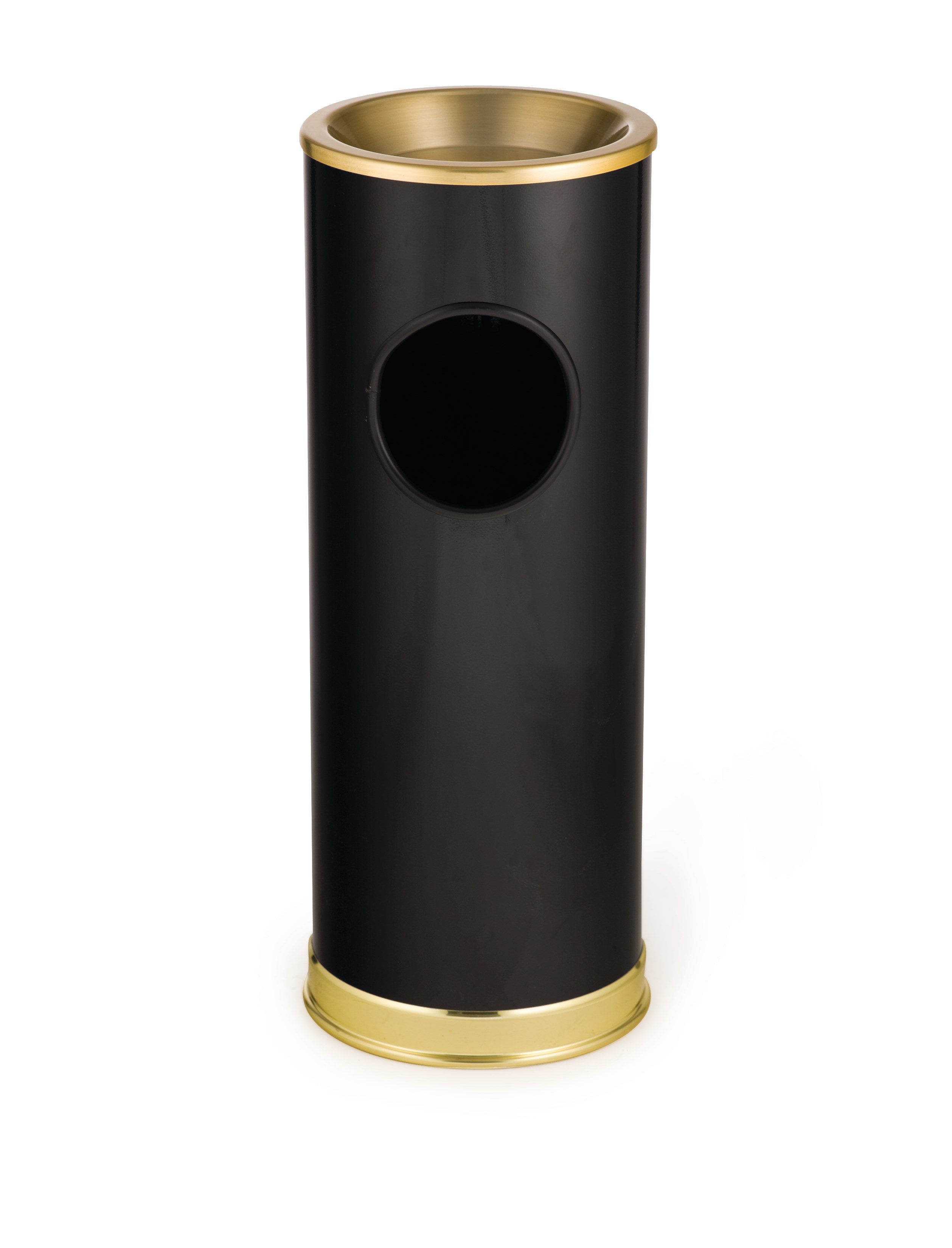 The Metallic Series 3.5 Gallon FG1100 Indoor Waste Container has a sleek design that blends nicely with upscale interiors.