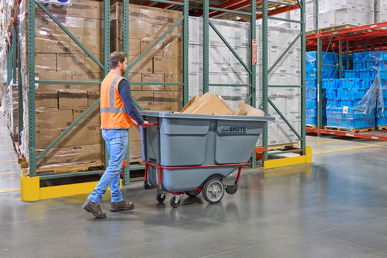 The BRUTE Heavy-Duty Tilt Truck has industrial strength construction and can transport heavy loads up to 2,100 lbs. with ease.