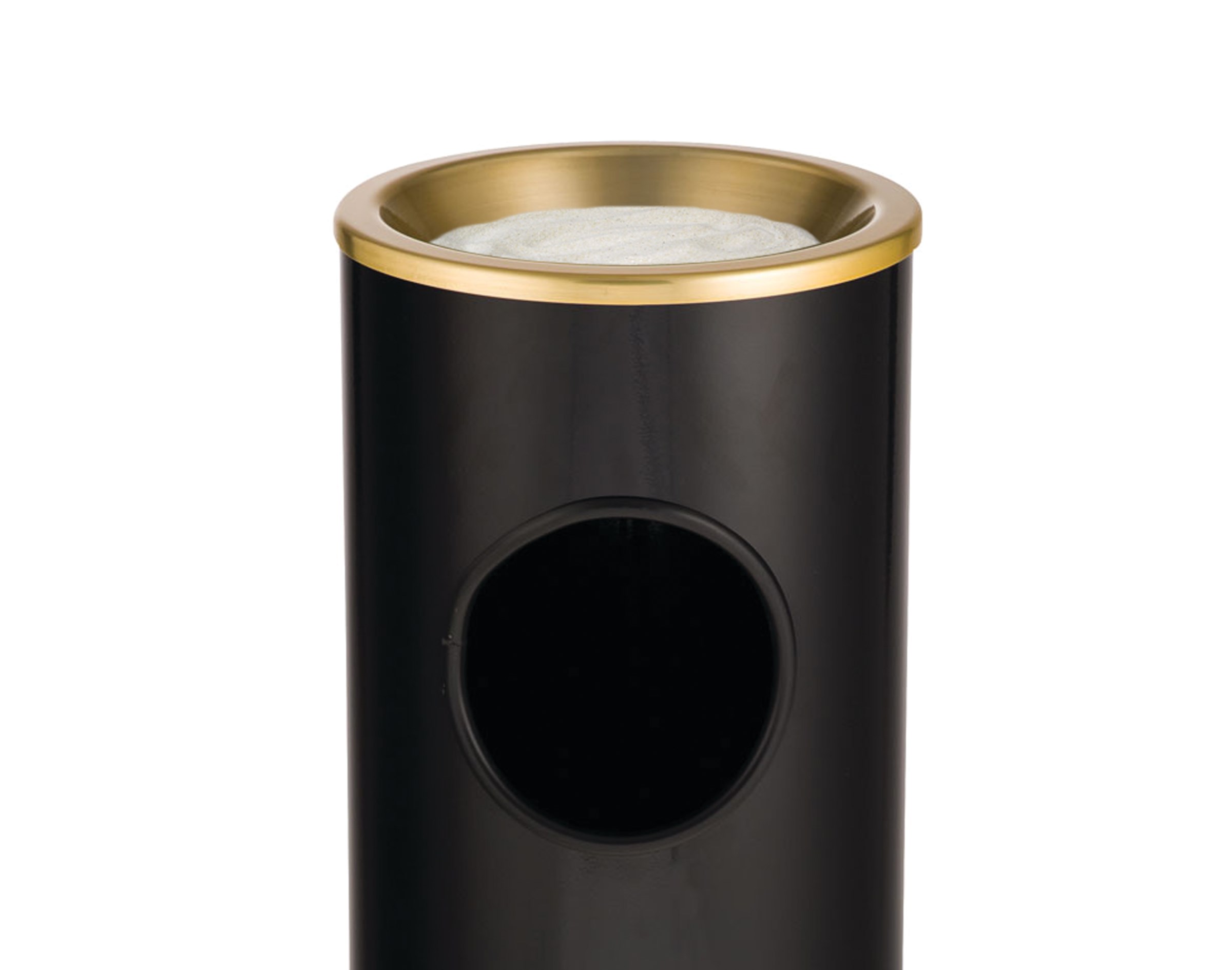 The Metallic Series 3.5 Gallon FG1100 Indoor Waste Container has a sleek design that blends nicely with upscale interiors.